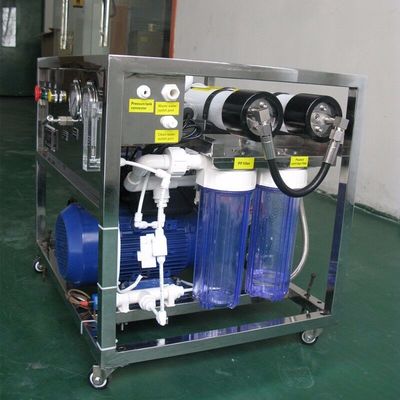 PLC ระบบกรองน้ำทะเล เครื่องทำน้ำทะเลแบบพกพาขนาด 500LPH