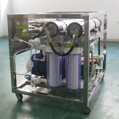 SS 316L วัสดุน้ำทะเลย้อนกลับ Osmosis Plant DOW เมมเบรน 4% การกู้คืน
