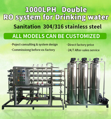 โรงงานอุตสาหกรรม Reverse Osmosis RO 2500LPH วัสดุสแตนเลส 380V