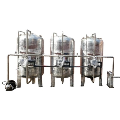 2500L/H เหล็กกล้าคาร์บอน เหล็กกล้าไร้สนิม Active Carbon Quartz Sand Filter