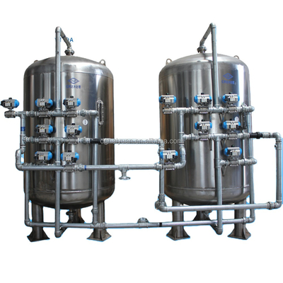 2500L/H เหล็กกล้าคาร์บอน เหล็กกล้าไร้สนิม Active Carbon Quartz Sand Filter
